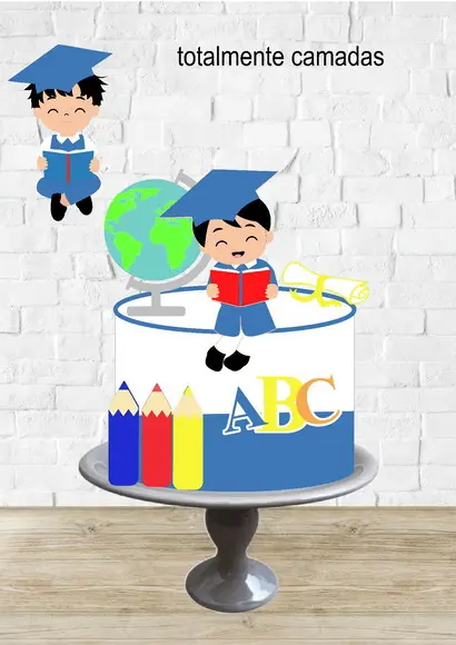 Arquivo de Corte Topo de Bolo Formatura Abc Menino