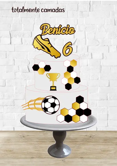 Arquivo de Corte Topo de Bolo Futebol 2 Andares