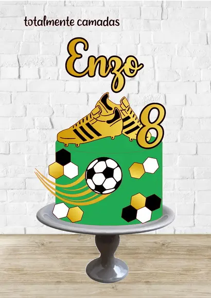 Arquivo de Corte Topo de Bolo Futebol Chuteira Camadas