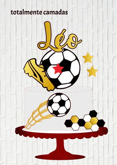 Arquivo de Corte Topo de Bolo Futebol Camadas