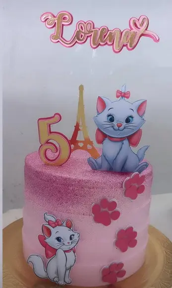 Arquivo de Corte Topo de Bolo Gatinha Marrie Torre