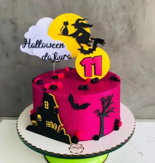 Arquivo de Corte Topo de Bolo Halloween Pink