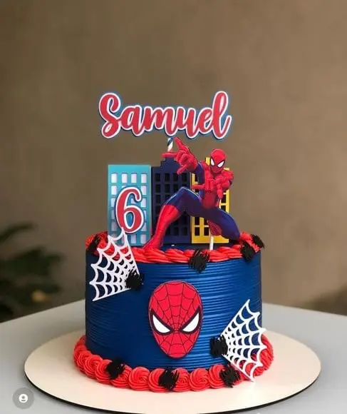 Arquivo de Corte Topo de Bolo Homem Aranha Predio em Camadas
