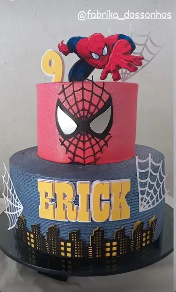 Arquivo de Corte Topo de Bolo Homem Aranha Teia Camadas