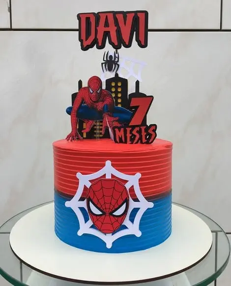 Arquivo de Corte Topo de Bolo Homem Aranha Rosto e Teia
