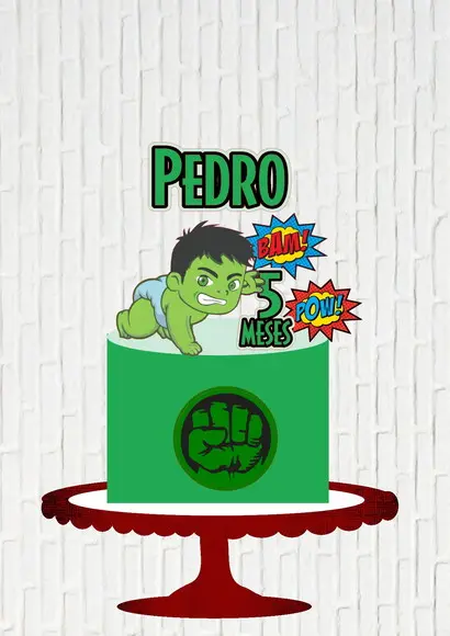 Arquivo de Corte Topo de Bolo Hulk Baby