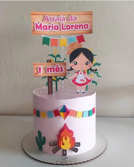 Arquivo de Corte Topo de Bolo Junino Menina Morena