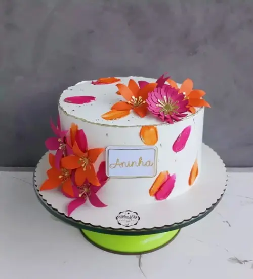 Arquivo de Corte Topo de Bolo Lírios e Flores
