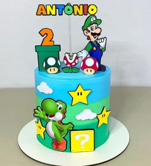 Arquivo de Corte Topo de Bolo Luigi Super Mario
