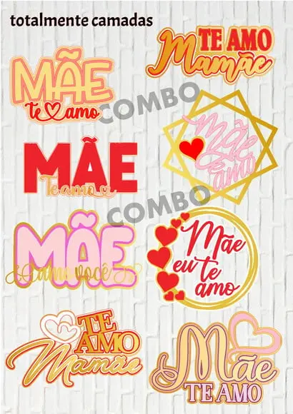 Arquivo de Corte Topo de Bolo Mãe Te Amo
