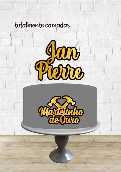 Arquivo de Corte Topo de Bolo Martelinho de Ouro