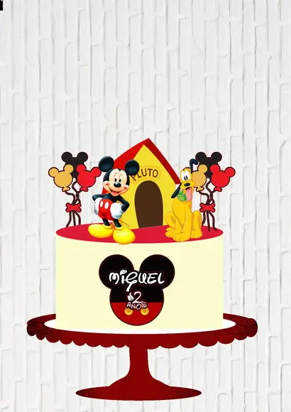 Arquivo de Corte Topo de Bolo Mickey Casa do Pluto