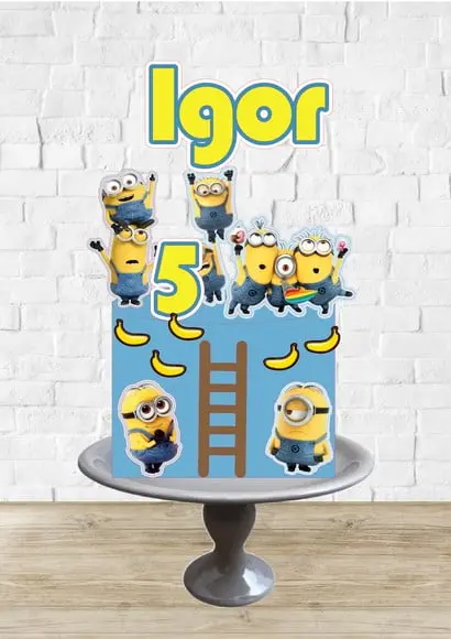 Arquivo de Corte Topo de Bolo Minions Escada