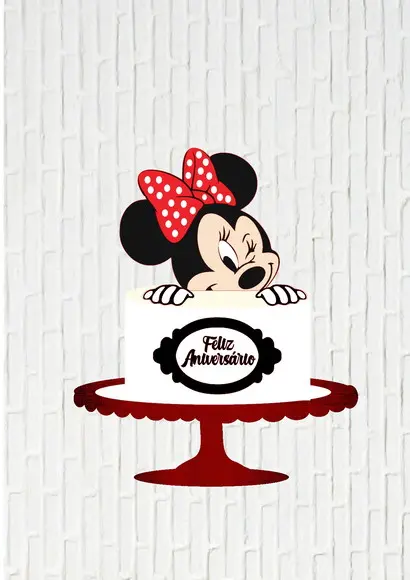 Arquivo de Corte Topo de Bolo Minnie Piscando Camadas