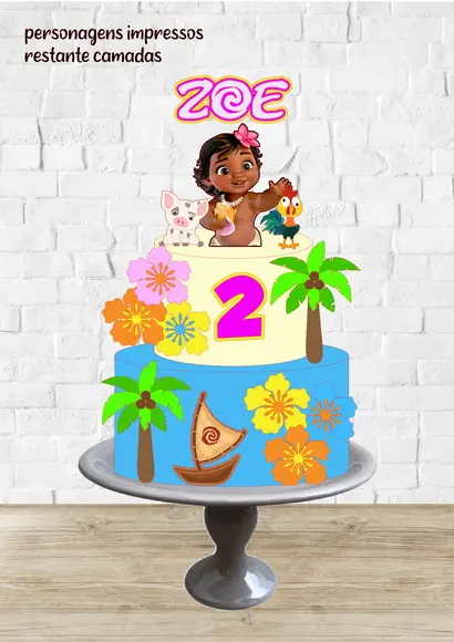 Arquivo de Corte Topo de Bolo Moana Baby