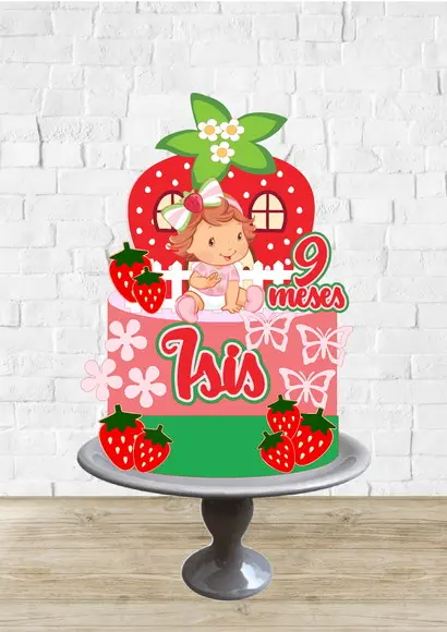 Arquivo de Corte Topo de Bolo Moranguinho Baby 2