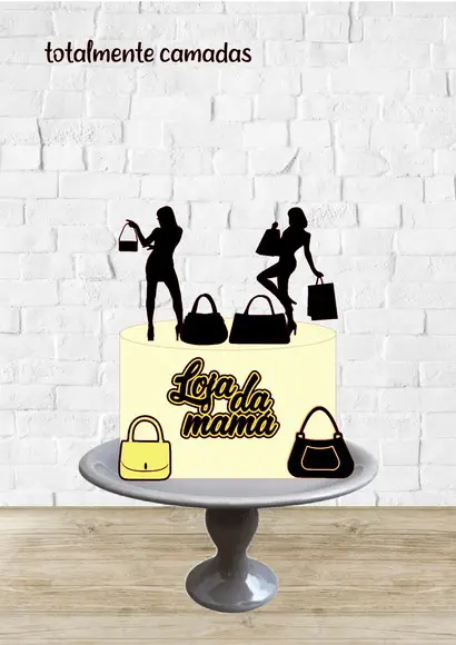 Arquivo de Corte Topo de Bolo Mulheres e Bolsas