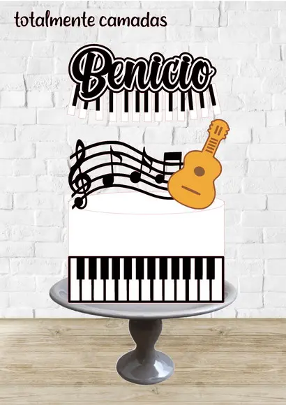 Arquivo de Corte Topo de Bolo Musica Teclado