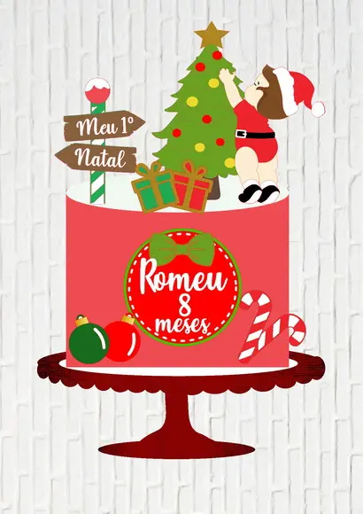 Arquivo de Corte Topo de Bolo Natal Bebe na Arvore