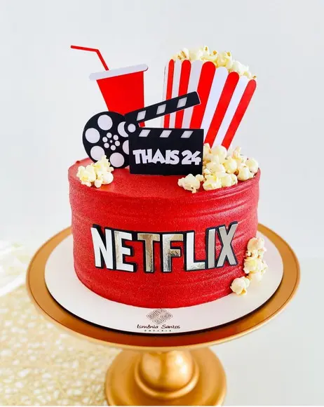 Arquivo de Corte Topo de Bolo Netflix Caixa Pipoca