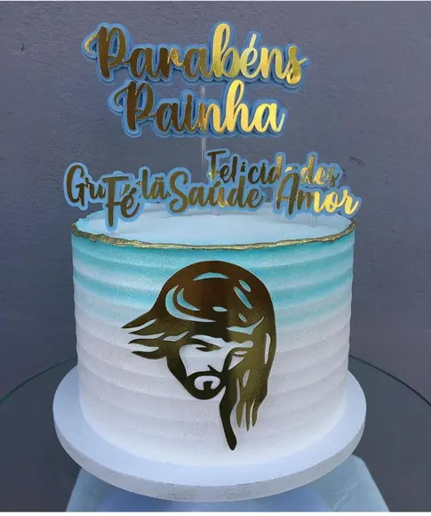 Arquivo de Corte Topo de Bolo Pai Silhueta Jesus