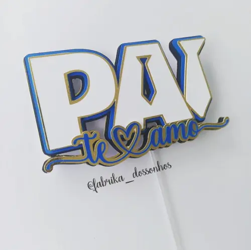 Arquivo de Corte Topo de Bolo Pai Te Amo