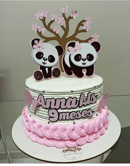 Arquivo De Corte Topo De Bolo Panda Arvore Camadas
