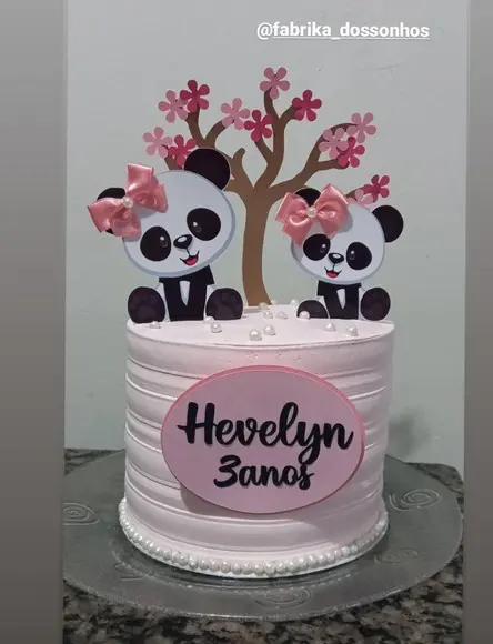 Arquivo De Corte Topo De Bolo Panda Arvore