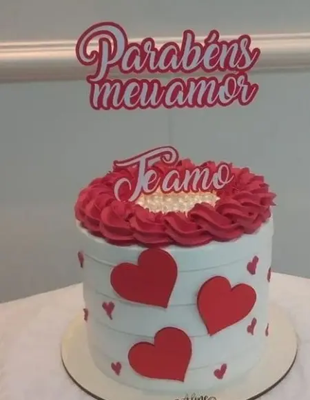 Arquivo de Corte Topo de Bolo Parabéns Meu Amor Corações