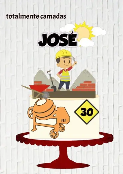 Arquivo de Corte Topo de Bolo Pedreiro Camadas