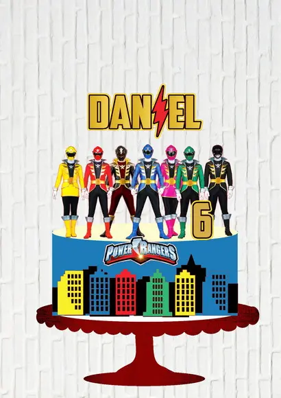 Arquivo de Corte Topo de Bolo Power Rangers