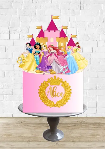 Arquivo de Corte Topo de Bolo Princesas Castelo Camadas