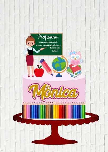 Arquivo de Corte Topo de Bolo Professora