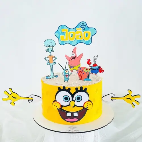 Arquivo de Corte Topo de Bolo Rosto Bob Esponja