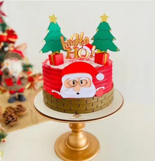 Arquivo de Corte Topo de Bolo Rosto Papai Noel