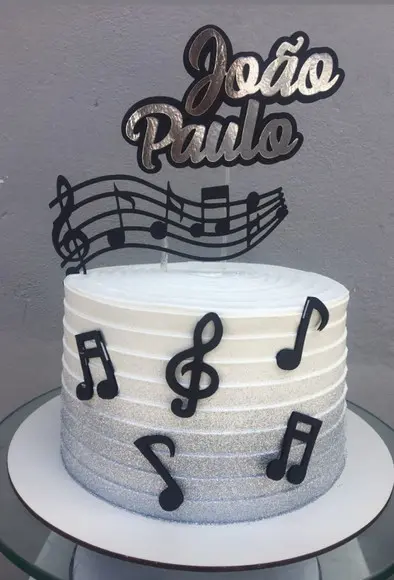 Arquivo de Corte Topo de Bolo Símbolos Musicais