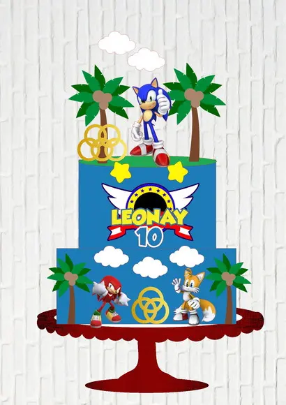 Arquivo de Corte Topo de Bolo Sonic 2 Andares