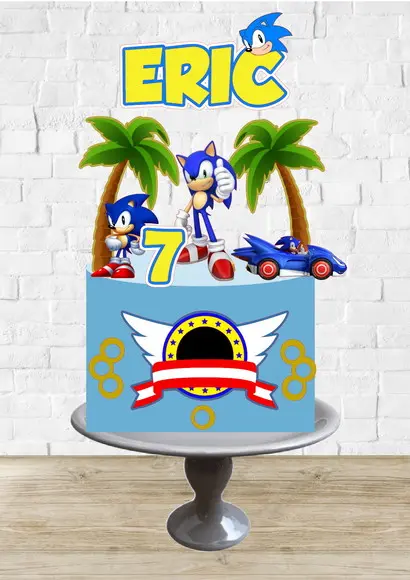 Arquivo de Corte Topo de Bolo Sonic Carro