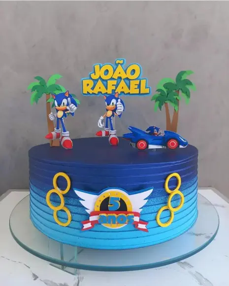 Arquivo de Corte Topo de Bolo Sonic Coqueiro Camadas 3