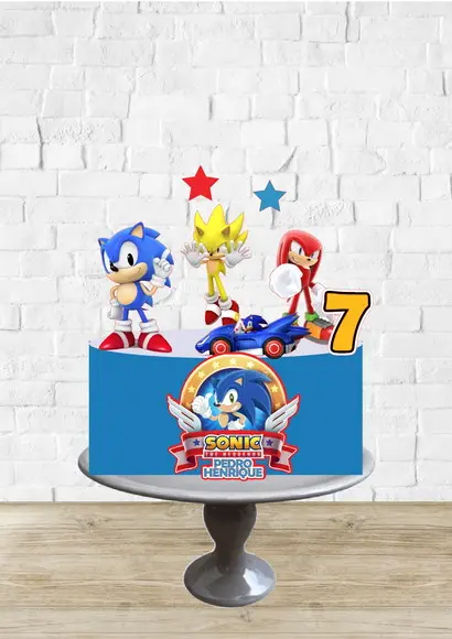 Arquivo de Corte Topo de Bolo Sonic Logo
