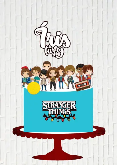 Arquivo de Corte Topo de Bolo Stranger Things Lampadas