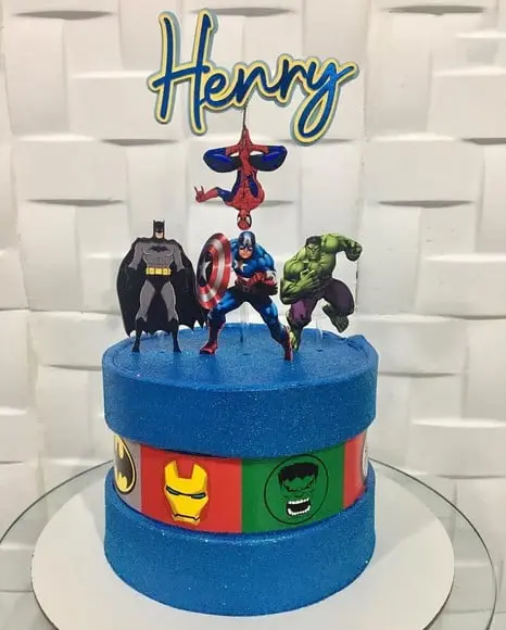 Arquivo de Corte Topo de Bolo Super Herois Faixa
