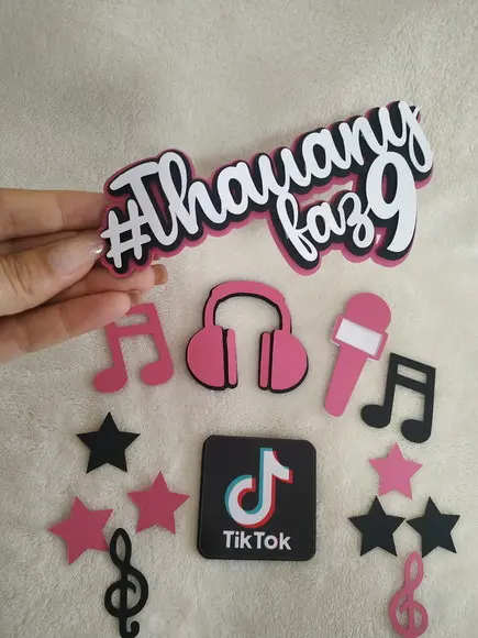 Arquivo De Corte Topo De Bolo Tik Tok Camadas