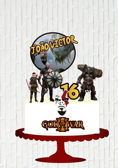 Arquivo de Corte Topo de Bolo Topo God Of War