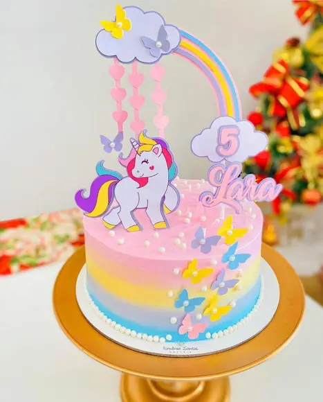 Arquivo de Corte Topo de Bolo Unicornio Arcoiris
