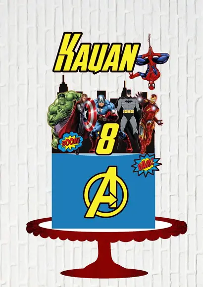 Arquivo de Corte Topo de Bolo Vingadores Predio