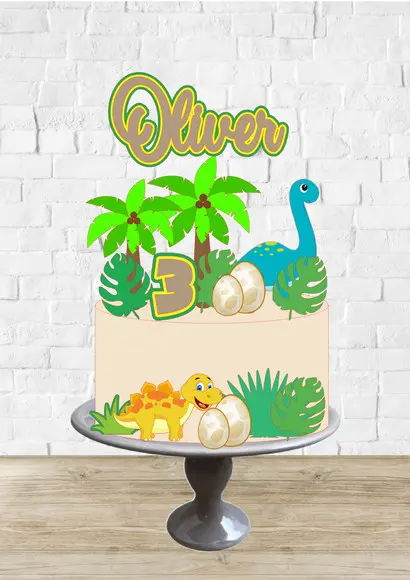 Arquivo de Corte Topo Dinossauro Baby Folhagens