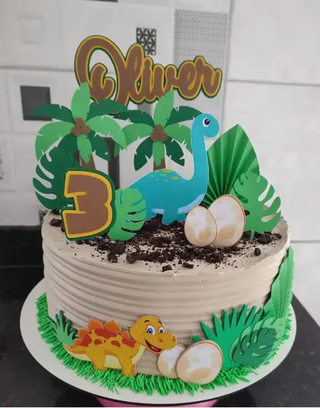 Arquivo de Corte Topo Dinossauro Baby Folhagens