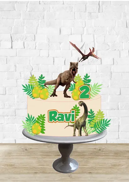 Arquivo de Corte Topo Dinossauros Folhagens