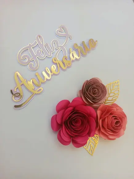 Arquivo de Corte Topo Feliz Aniversario Rosas